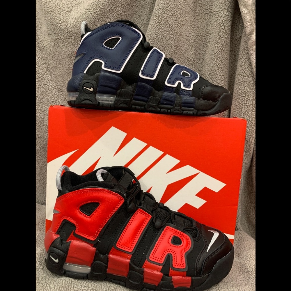 Nike Air More Uptempo GS 'Split' Black Navy Red DM0017-001 Youth 5Y, Women's 6.5